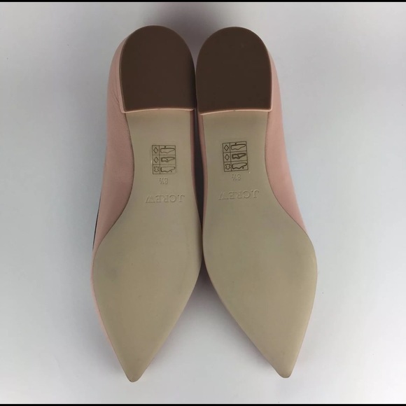 JCREW NWT LEATHER Pointed Toe Bow Flats 8.5 Pink - Picture 4 of 6